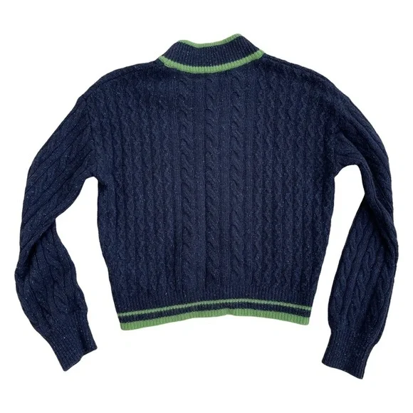 Veda Women’s Navy Knitted Long Sleeve Paro Wool Blend Sweater